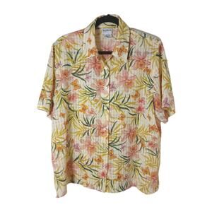 BonWorth M Petite Top‎ Floral Butterfly Button Front Burnout Gingham Camp Whimsi